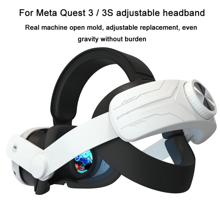For Meta Quest 3 / 3S Adjustable Headband No Face Pressure VR Head Strap Accessories(Black) - VR Accessories by PMc TechLife | Online Shopping South Africa | PMc TechLife | Buy Now Pay Later Mobicred