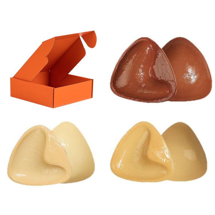 Double-Sided Silicone Thickened Inserts Gather Triangle Breast Pads, Size: L/C(Medium Skin Color With Orange Box) - free shipping - PMC TechLife - Order now!