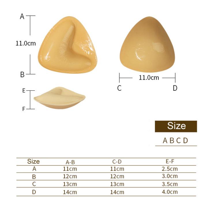 Double-Sided Silicone Thickened Inserts Gather Triangle Breast Pads, Size: L/C(Medium Skin Color With Orange Box) - free shipping - PMC TechLife - Order now!
