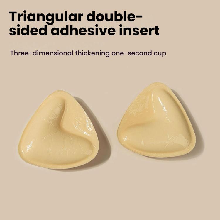 Double-Sided Silicone Thickened Inserts Gather Triangle Breast Pads, Size: L/C(Medium Skin Color With Orange Box) - free shipping - PMC TechLife - Order now!
