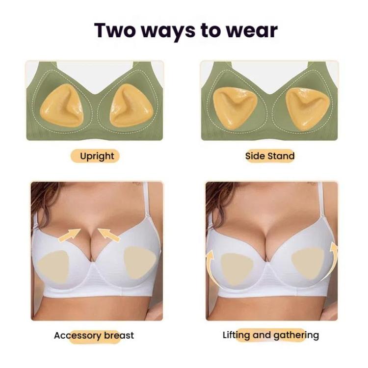 Double-Sided Silicone Thickened Inserts Gather Triangle Breast Pads, Size: L/C(Medium Skin Color With Orange Box) - free shipping - PMC TechLife - Order now!