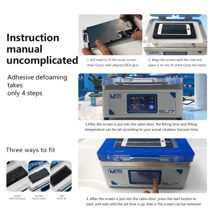 MaAnt SU7 Cell Phone Repair Curved Screen Pressing Machine Flat Panel LCD Screen Vacuum Laminating Machine, EU Plug - free shipping - PMC TechLife - Order now!