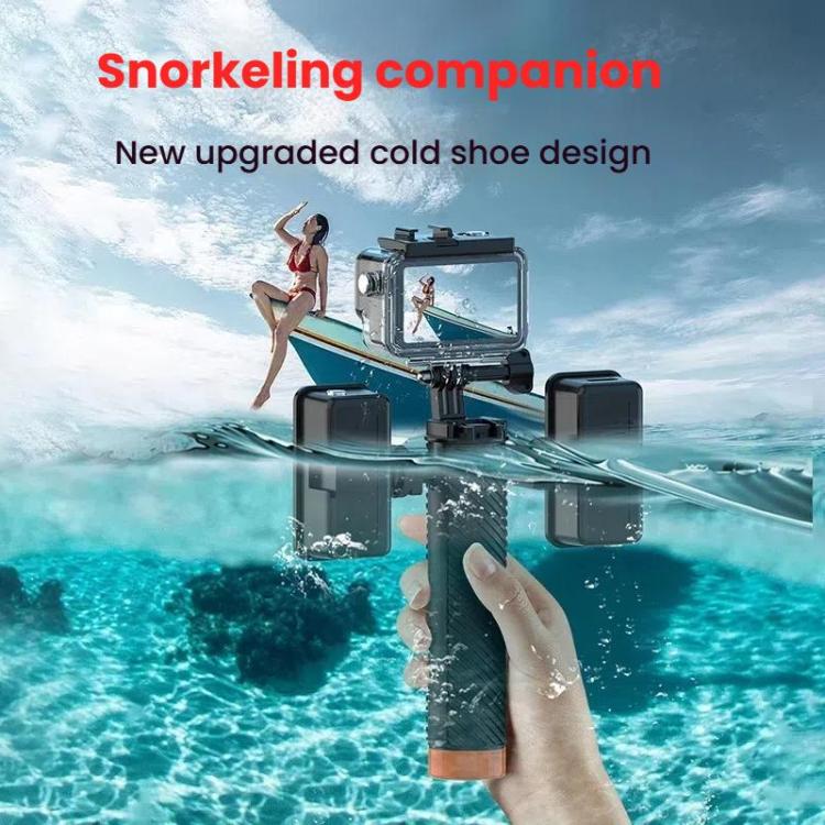 Buoyant Anti-Sink Dive Handle With Dual Cold Shoe Mounts for Action Cameras(Orange) - free shipping - PMC TechLife - Order now!