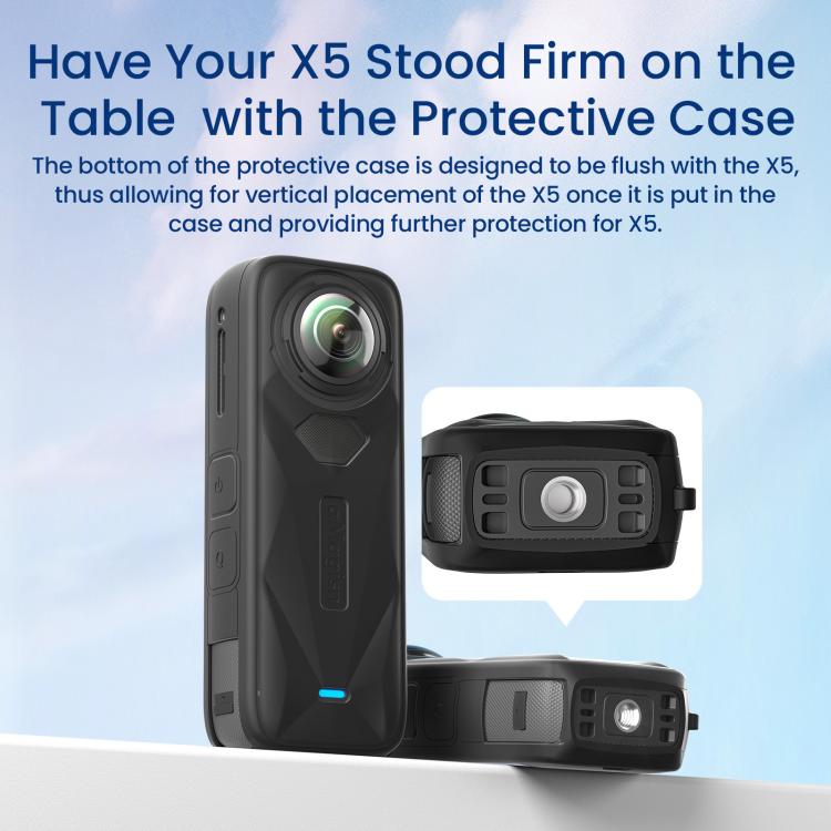 aMagisn Body Case For Insta360 X5 Action Camera Protective Accessories Gray - free shipping - PMC TechLife - Order now!