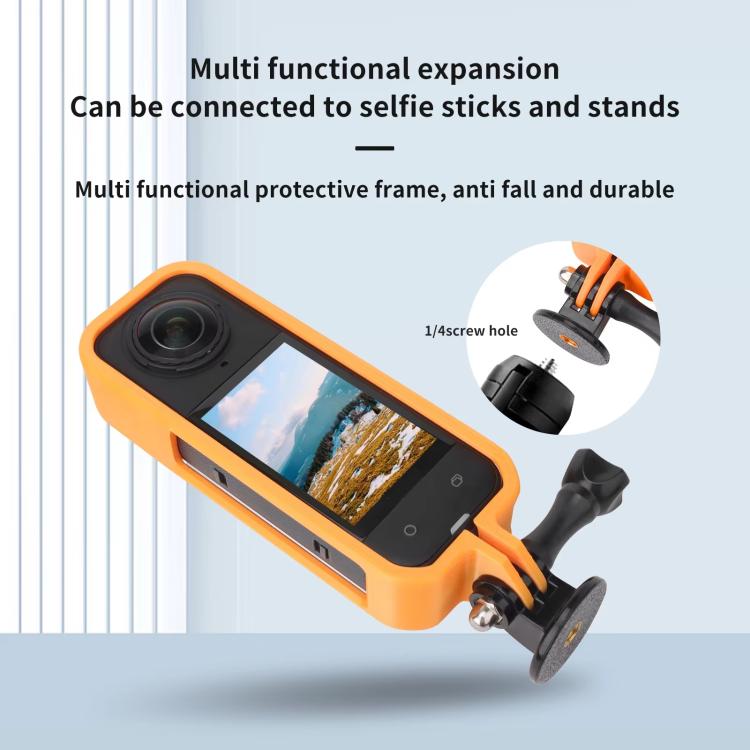 For Insta360 X5 360 Camera CQT Expandable Protective Cage Shockproof Case Horizontal Black - free shipping - PMC TechLife - Order now!