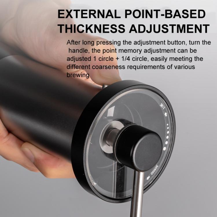 Manual Coffee Grinder with 5-Claw 420 Stainless Steel Burr External Click Adjustable Grind Settings(Silver Black) - free shipping - PMC TechLife - Order now!