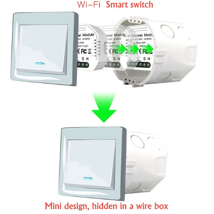 Concealed Wifi Smart Switch Dimmer Switch And Traditional Switch Dual Control Smart Switch - Smart Switch by PMC Jewellery | Online Shopping South Africa | PMC Jewellery | Buy Now Pay Later Mobicred