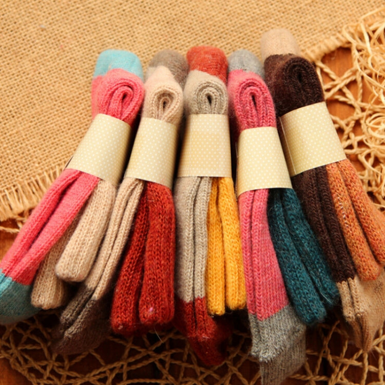 5 Pairs Winter Vintage Rabbit Wool Socks Thicken Patchwork Cotton Socks, Size:Free Size(red socks) - Tube Socks by PMC Jewellery | Online Shopping South Africa | PMC Jewellery