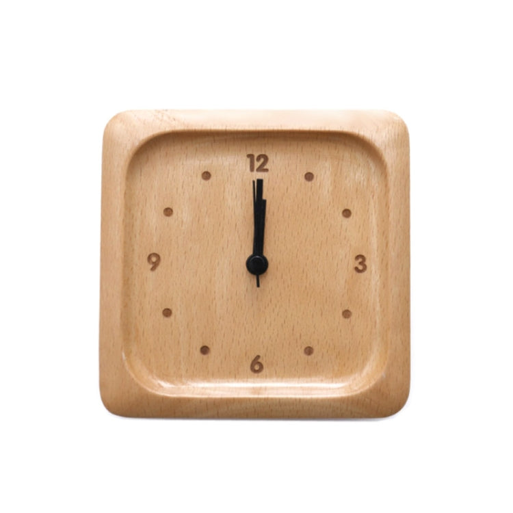 Simple Home Study Solid Wood Decorative Bedside Beech Alarm Clock(Square Figures) - Novelty Clock by PMc TechLife | Online Shopping South Africa | PMc TechLife | Buy Now Pay Later Mobicred