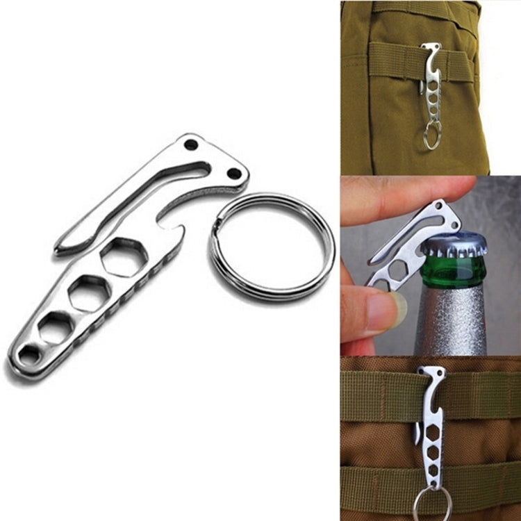 Multi-function Bottle Opener Keychain Outdoor Pocket Tool Pry Bar Hex Key Wrench - Key Rings by PMC Jewellery | Online Shopping South Africa | PMC Jewellery