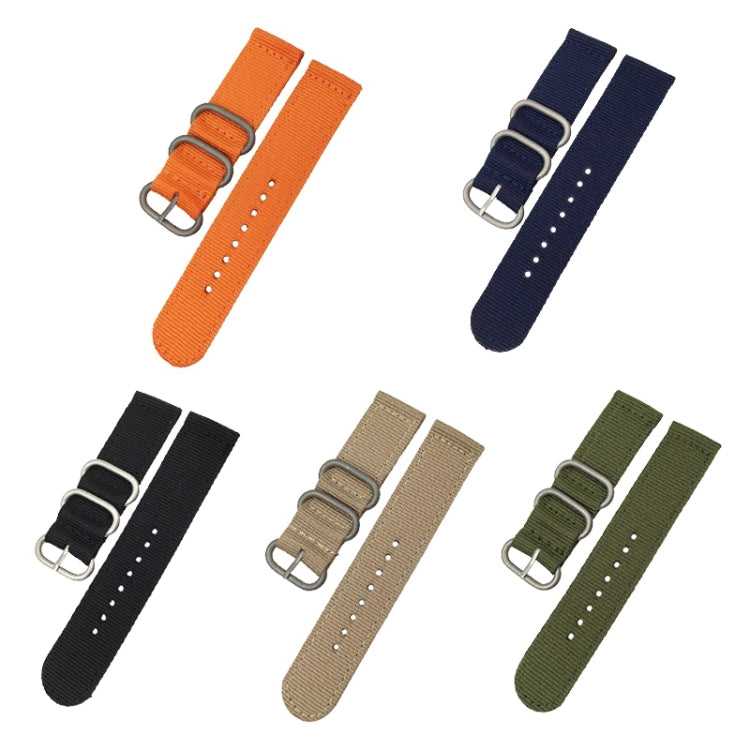 Washable Nylon Canvas Watchband, Band Width:18mm(Black with Silver Ring Buckle) - 18mm Bands by PMC TechLife | Online Shopping South Africa | PMC TechLife | Buy Now Pay Later Mobicred