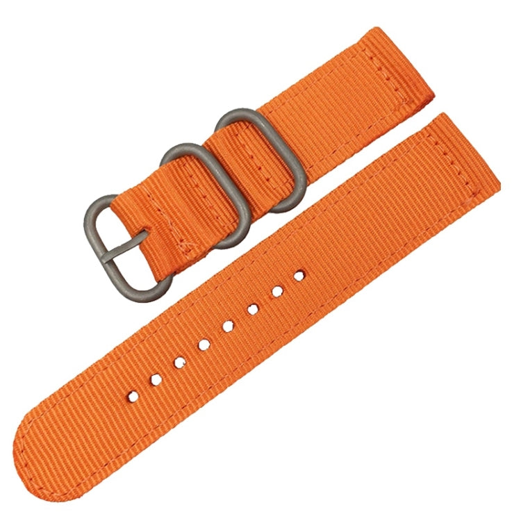 Washable Nylon Canvas Watchband, Band Width:22mm(Orange with Silver Ring Buckle) - free shipping - PMC TechLife - Order now!