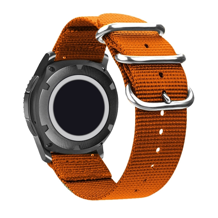 Washable Nylon Canvas Watchband, Band Width:22mm(Orange with Silver Ring Buckle) - free shipping - PMC TechLife - Order now!