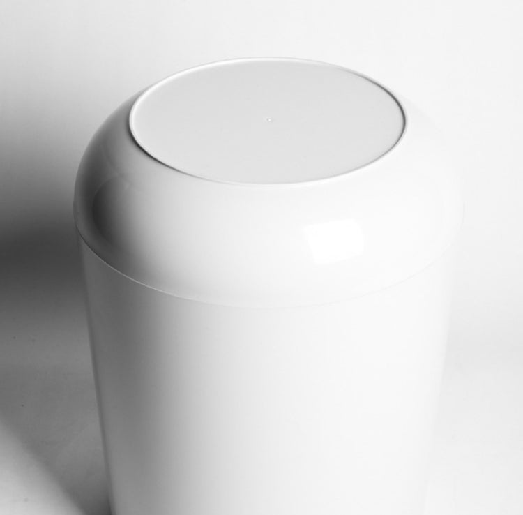 Household Plastic Push-type Spring-Cover Garbage Storage Bucket(White) - free shipping - PMc TechLife - Order now!