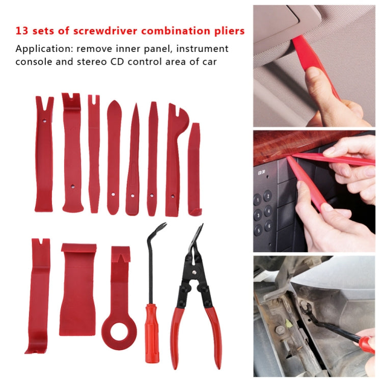 13 PCS Car Audio Disassembly Modification Tool Interior Door Panel Disassembly Screwdriver Installation Soundproof Repair Tool(Red) - free shipping - PMC TechLife - Order now!