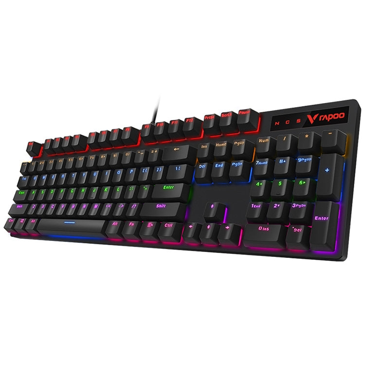 Rapoo V500 PRO Mixed Light 104 Keys Desktop Laptop Computer Game Esports Office Home Typing Wired Mechanical Keyboard(Black Shaft) - Wired Keyboard by Rapoo | Online Shopping South Africa | PMC Jewellery | Buy Now Pay Later Mobicred