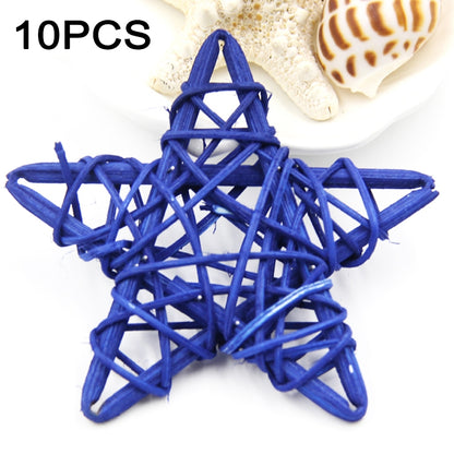 10 PCS 6cm Artificial Straw Ball DIY Decoration Rattan Stars Christmas Decor Home Ornament Supplies(Blue) - Ornaments by PMC Jewellery | Online Shopping South Africa | PMC Jewellery