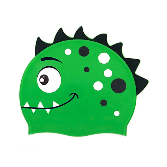 Children Cartoon Dinosaur Comfortable Silicone Swimming Cap(Green1) - Swimming Caps by PMC Jewellery | Online Shopping South Africa | PMC Jewellery | Buy Now Pay Later Mobicred