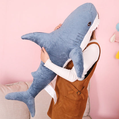 Plush Stuffed Toy Shark Kids Toys Boys Girls Animal Reading Pillow for Birthday Gifts, Height:80cm(Blue) - Soft Toys by PMC Jewellery | Online Shopping South Africa | PMC Jewellery