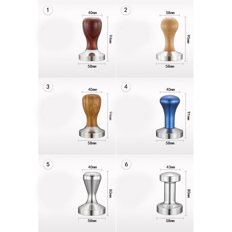 Stainless Steel Solid Wood Handle Integrated Coffee Powder, Specification:58mm, Color:Rosewood Handle - free shipping - PMC TechLife - Order now!