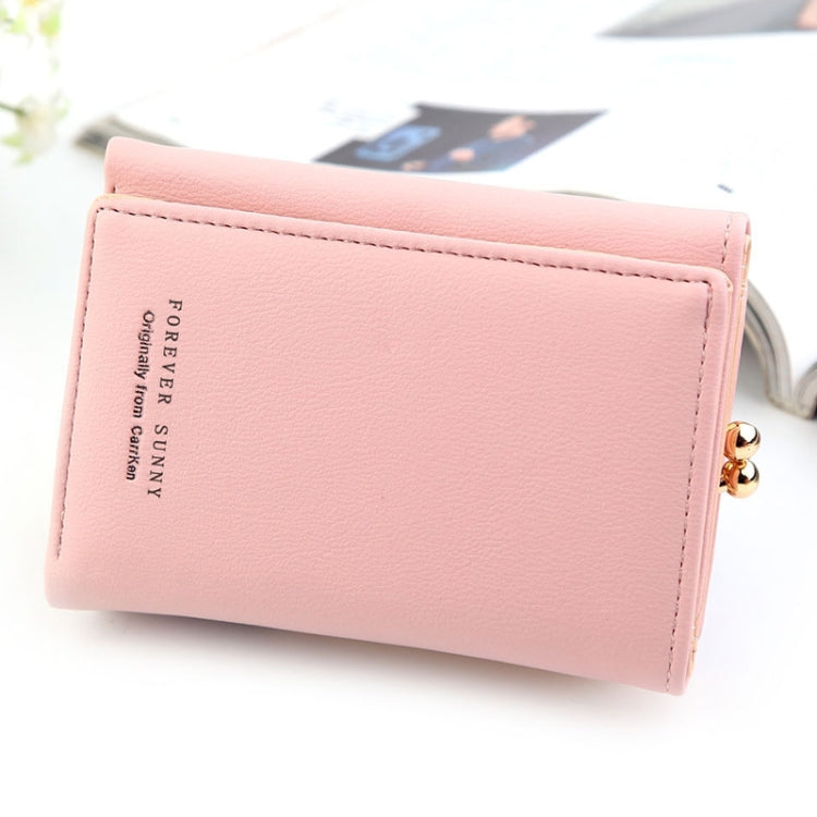 Short Wllet Lady Small Wallet Multi-Card Three Fold(Pink) - Wallets by PMC TechLife | Online Shopping South Africa | PMC TechLife