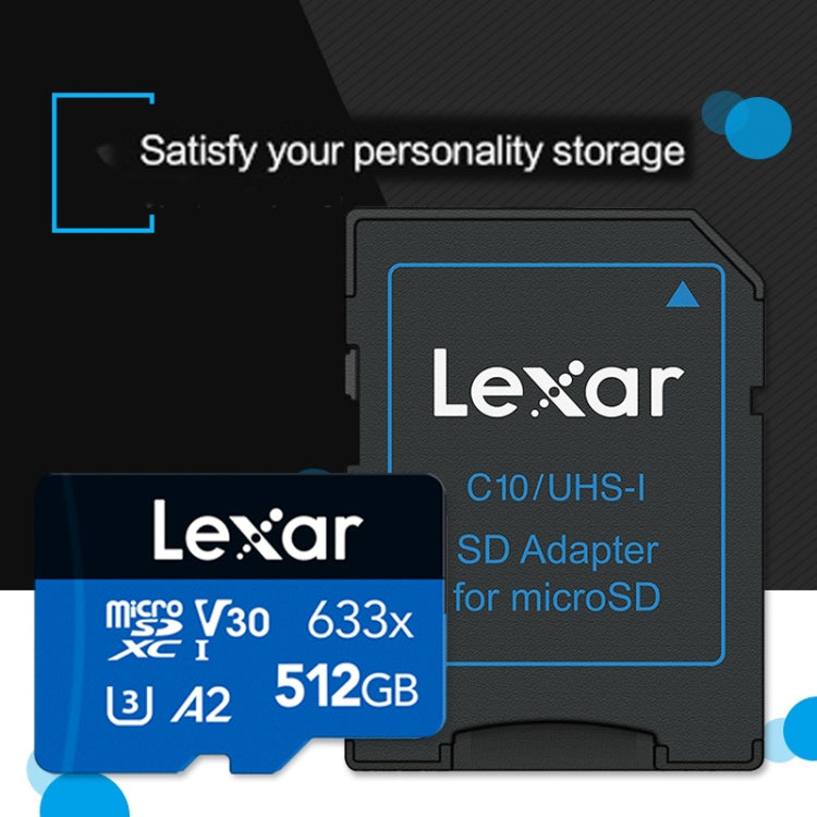 Lexar 633x 512GB High-speed Flash Memory Card Sports Camera Mobile Phone TF Car Driving Recorder Memory Card - Micro SD Card by Lexar | Online Shopping South Africa | PMC Jewellery | Buy Now Pay Later Mobicred