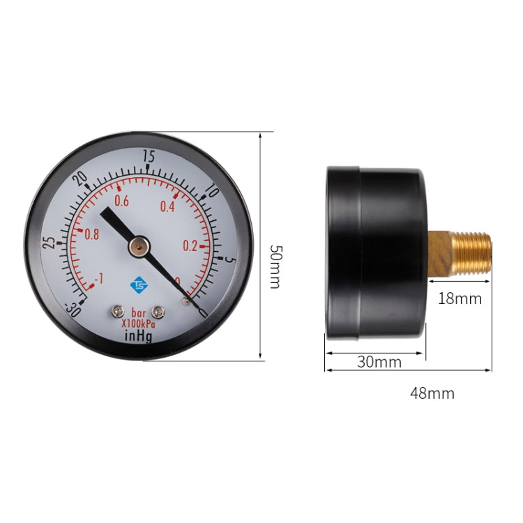 Double Scale Vacuum Mini Shockproof Pressure Gauge - Others by PMC Jewellery | Online Shopping South Africa | PMC Jewellery