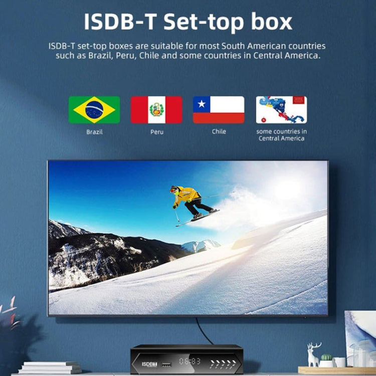 ISDB-T Satellite TV Receiver Set Top Box with Remote Control, For South America, Philippine(EU Plug) - DVB-T & Analog Solutions by PMC Jewellery | Online Shopping South Africa | PMC Jewellery | Buy Now Pay Later Mobicred