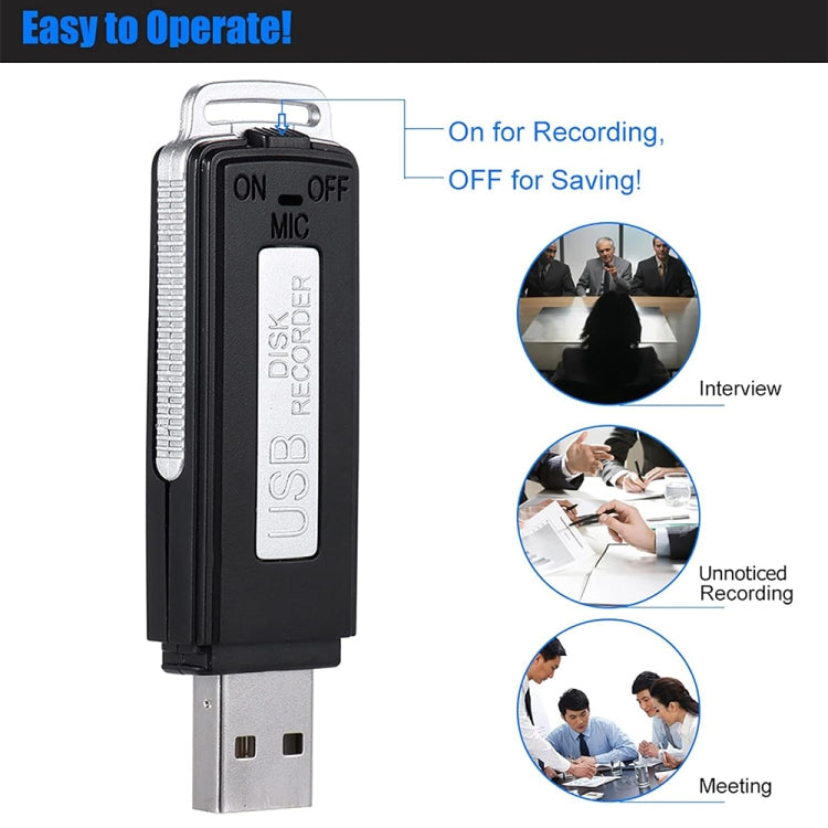 SK868 8GB Rechargeable Portable U-Disk Voice Recorder - U-Disk Recorder by PMC TechLife | Online Shopping South Africa | PMC TechLife | Buy Now Pay Later Mobicred