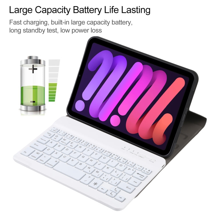 A06S Detachable Lambskin Texture Ultra-thin TPU Backlight Bluetooth Keyboard Leather Tablet Case with Stand For iPad mini 6(Rose Gold) - For iPad mini by PMC TechLife | Online Shopping South Africa | PMC TechLife