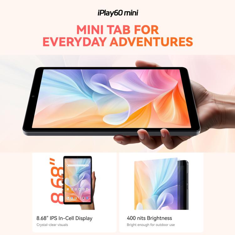 ALLDOCUBE iPlay 60 mini 4G LTE Tablet PC, 4GB+64GB, 8.68 inch Android 15 Unisoc T606 Octa Core Support Dual SIM (Grey) - free shipping - PMc TechLife - Order now!