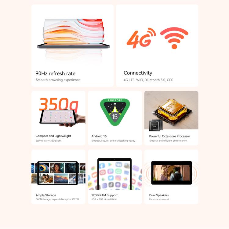 ALLDOCUBE iPlay 60 mini 4G LTE Tablet PC, 4GB+64GB, 8.68 inch Android 15 Unisoc T606 Octa Core Support Dual SIM (Grey) - free shipping - PMc TechLife - Order now!