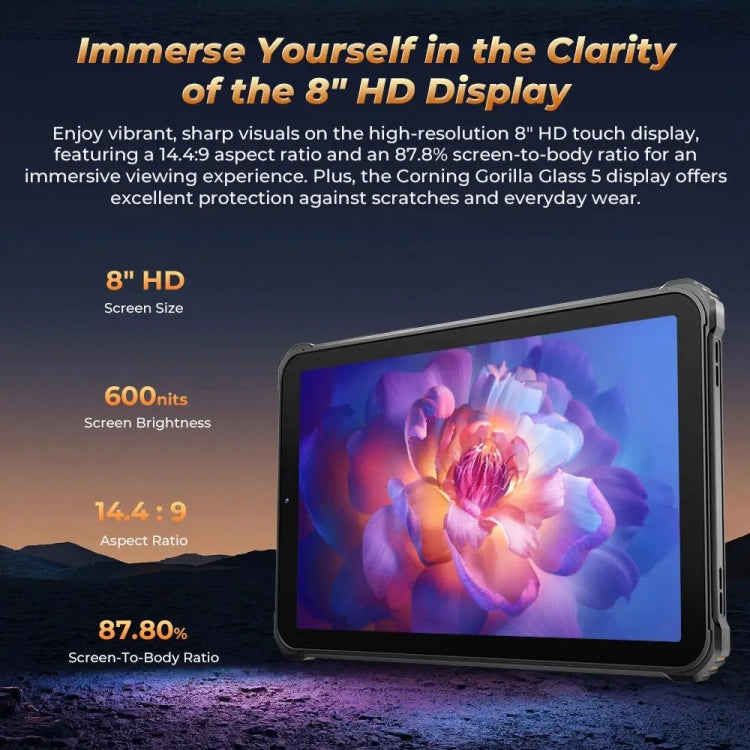 OUKITEL RT3 Pro 4G Network IP68/IP69K Rugged Tablet, 4GB+128GB, 8.0 inch Android 14 MediaTek G81 Octa-Core Support Dual SIM, EU Plug (Green) - free shipping - PMC Jewellery - Order now!