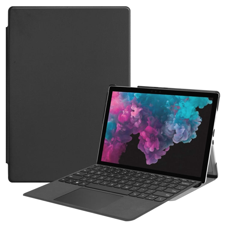 Custer Texture Horizontal Flip PU Leather Case for Microsoft Surface Pro 4 / 5 / 6 / 7 12.3 inch, with Holder & Pen Slot(Black) - Others by PMC TechLife | Online Shopping South Africa | PMC TechLife