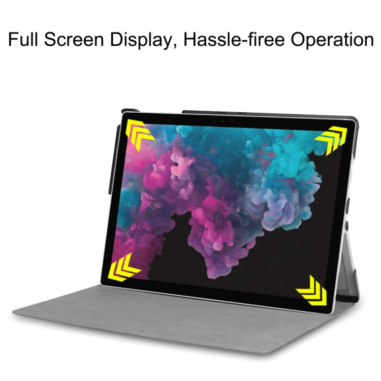 Custer Texture Horizontal Flip PU Leather Case for Microsoft Surface Pro 4 / 5 / 6 / 7 12.3 inch, with Holder & Pen Slot(Black) - Others by PMC TechLife | Online Shopping South Africa | PMC TechLife