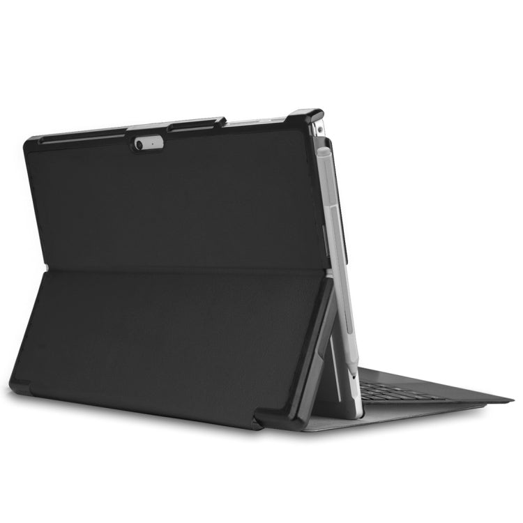 Custer Texture Horizontal Flip PU Leather Case for Microsoft Surface Pro 4 / 5 / 6 / 7 12.3 inch, with Holder & Pen Slot(Black) - Others by PMC TechLife | Online Shopping South Africa | PMC TechLife