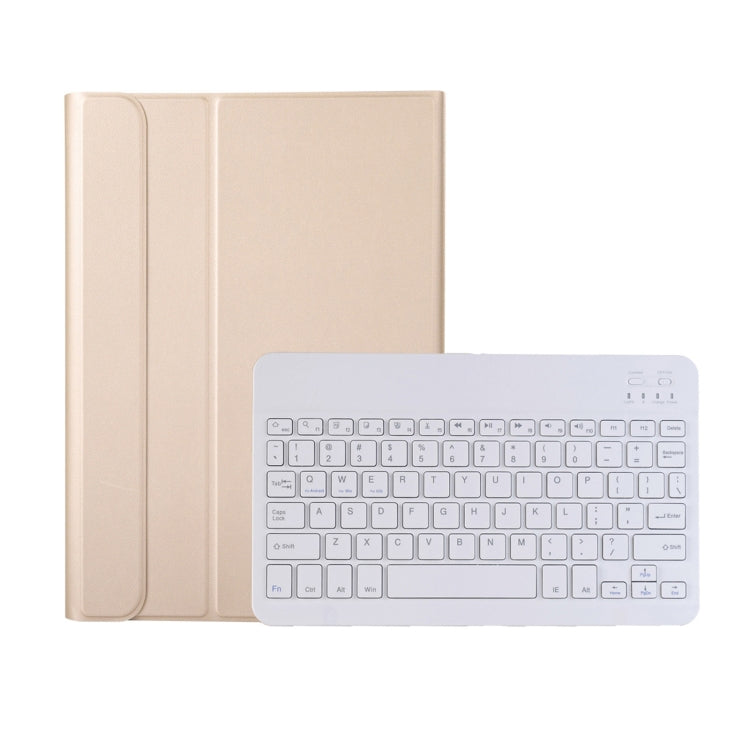 AK10 2 in 1 Detachable Bluetooth Keyboard + Lambskin Texture TPU Protective Leather Tablet Case with Holder for Lenovo Qitian K10 TB-X6C6X(Gold) - Lenovo Keyboard by PMC Jewellery | Online Shopping South Africa | PMC Jewellery | Buy Now Pay Later Mobicred