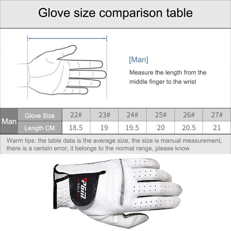 PGM Golf Sheepskin Anti-Slip Single Gloves for Men(Size: 22-Left Hand) - Safety Gloves by PGM | Online Shopping South Africa | PMC TechLife | Buy Now Pay Later Mobicred