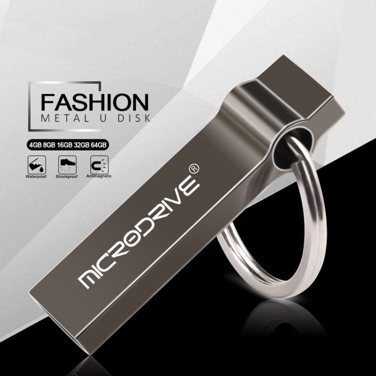 MicroDrive 64GB USB 2.0 Metal Keychain U Disk (Black) - USB Flash Drives by MicroDrive | Online Shopping South Africa | PMC TechLife | Buy Now Pay Later Mobicred