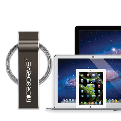 MicroDrive 64GB USB 2.0 Metal Keychain U Disk (Black) - USB Flash Drives by MicroDrive | Online Shopping South Africa | PMC Jewellery