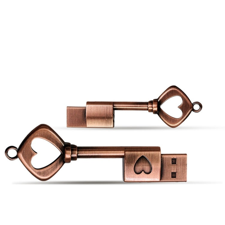 MicroDrive 4GB USB 2.0 Copper Love Key U Disk - USB Flash Drives by MicroDrive | Online Shopping South Africa | PMC Jewellery