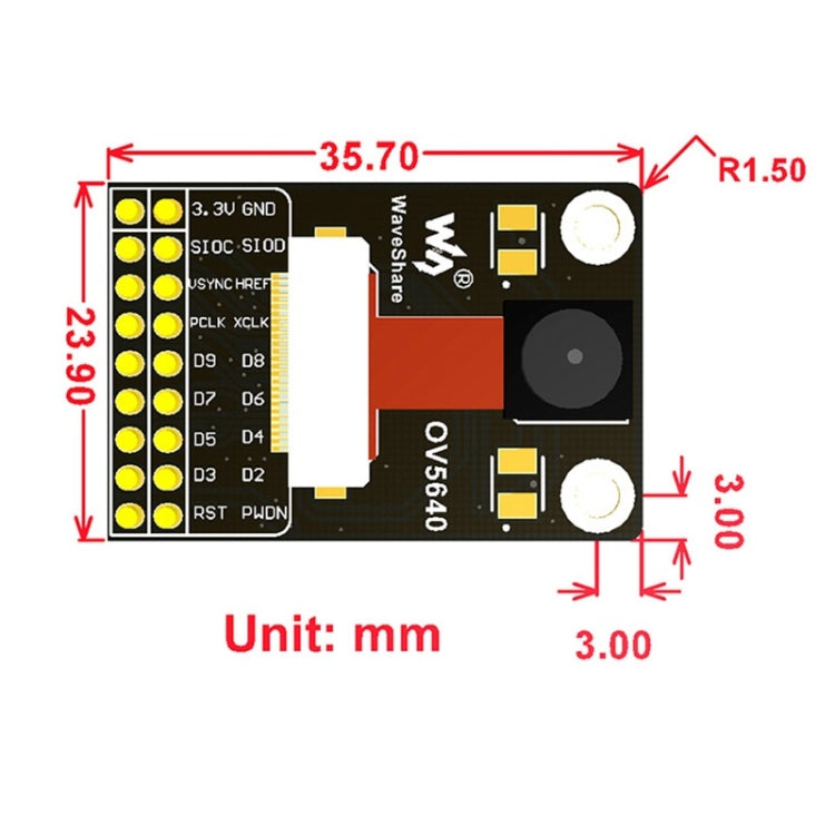 Waveshare OV5640 Camera Module Board (A), 5 Megapixel (2592x1944), Based on OV5640 Image Sensor - Modules Expansions Accessories by Waveshare | Online Shopping South Africa | PMC Jewellery | Buy Now Pay Later Mobicred