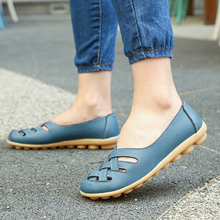 Hollow Woven Casual Nurse Shoes Cover Foot Peas Shoes for Women (Color:Blue Size:40) - Casual Shoes by PMC Jewellery | Online Shopping South Africa | PMC Jewellery