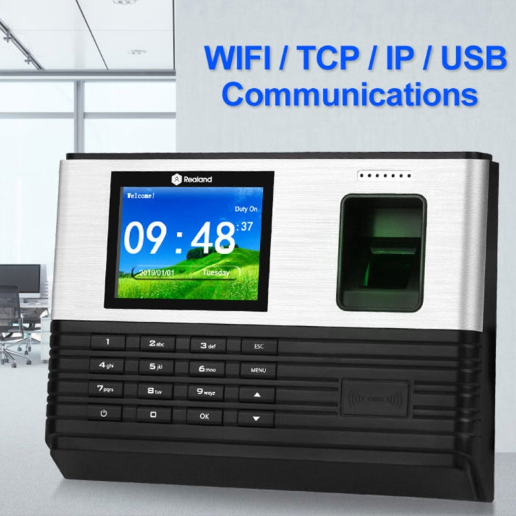 Realand AL355 Fingerprint Time Attendance with 2.8 inch Color Screen & ID Card Function & WiFi - free shipping - PMC TechLife - Order now!