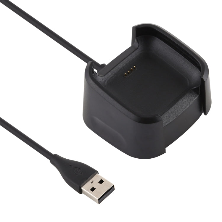 For Fitbit Versa 2 Charger Charging Dock Base Stand Holder with 1m Charging Cable(Black) - Charger by PMC TechLife | Online Shopping South Africa | PMC TechLife | Buy Now Pay Later Mobicred