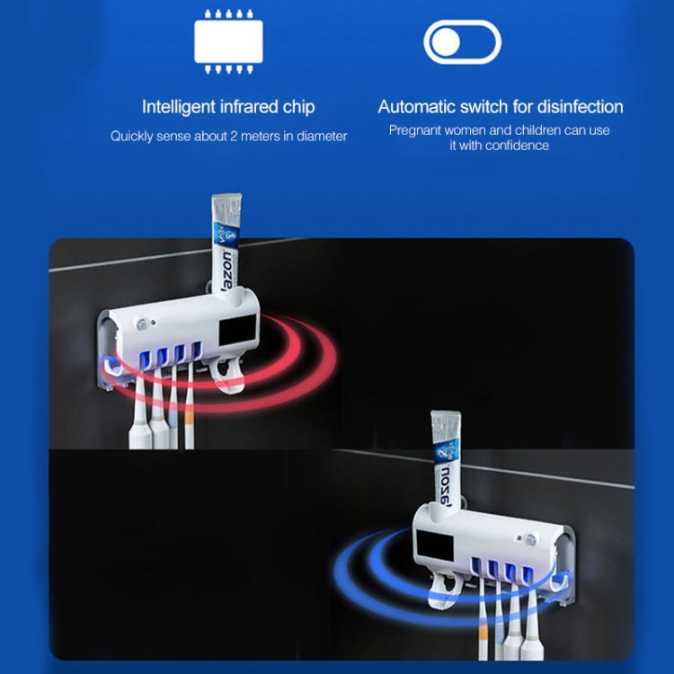 Ultraviolet Toothbrush Sterilizer Bathroom Wall-mounted Toothbrush Holder (Black) - free shipping - PMC TechLife - Order now!