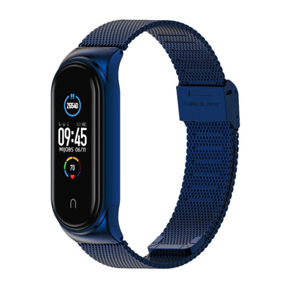 Mijobs Milan CS Screwless Buckle Metal Watch Band Case for Xiaomi Mi Band 3 & 4 & 5 & 6, Host not Included(Blue) - Watch Bands by MIJOBS | Online Shopping South Africa | PMC Jewellery | Buy Now Pay Later Mobicred