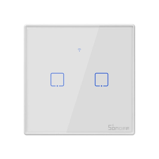 Sonoff T2 Touch 86mm Tempered Glass Panel Wall Switch Smart Home Light Touch Switch, Compatible with Alexa and Google Home, AC 100V-240V, UK Plug - Smart Switch by PMC Jewellery | Online Shopping South Africa | PMC Jewellery
