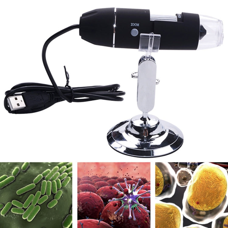 1000X Magnifier 0.3MP Image Sensor USB Digital Microscope with 8 LED & Professional Stand(Black) - Digital Microscope by PMC TechLife | Online Shopping South Africa | PMC TechLife | Buy Now Pay Later Mobicred