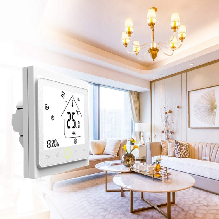 BHT-002GBLW 16A Load Electronic Heating Type LCD Digital Heating Room Thermostat with Sensor & Time Display, WiFi Control(White) - Indoor Thermometer by PMC TechLife | Online Shopping South Africa | PMC TechLife